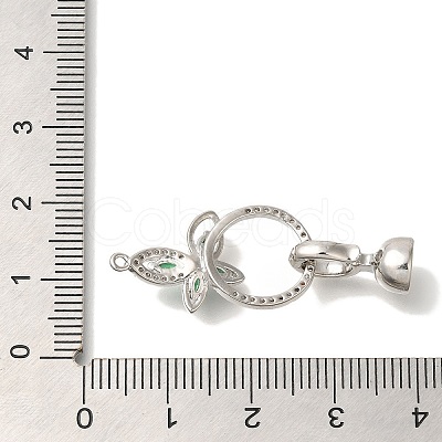 Brass Micro Pave Cubic Zirconia Fold Over Clasps KK-K389-025P-1