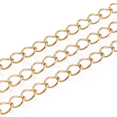 Handmade 304 Stainless Steel Twisted Chain/Curb Chain STAS-P204-02G-1