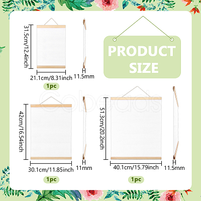3Pcs 3 Styles Pine Wood & Cotton Double-sided Oil Painting Frame DIY-FG0009-94-1