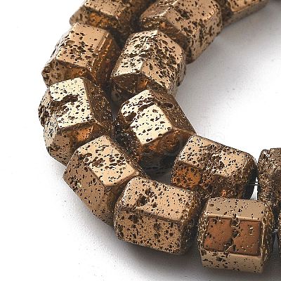 Electroplated Natural Lava Rock Beads Strands G-A251-A01-01D-1