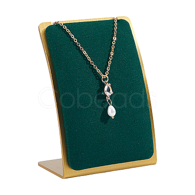 Stainless Steel Cambered Back Single Necklace Display Stands ODIS-WH0099-220B-1