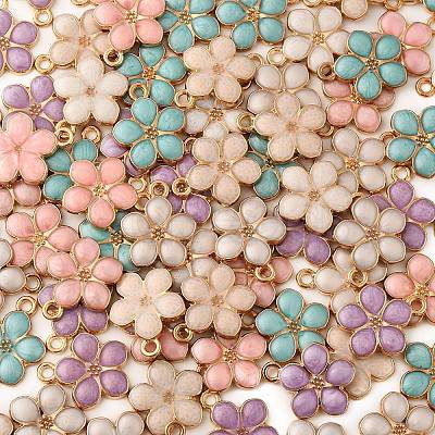 Light Gold Plated Alloy Enamel Pendants ENAM-R136-17-1