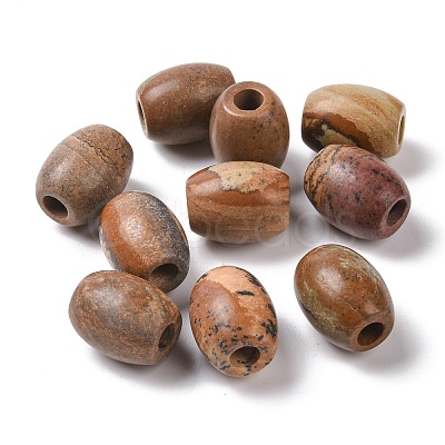 Natural Picture Jasper European Beads G-F580-A03-1