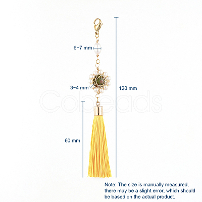 Polyester Tassel Big Pendant Decorations HJEW-JM00379-M-1