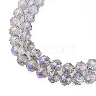 Electroplate Transparent Glass Beads Strands EGLA-N002-34B-C06-1