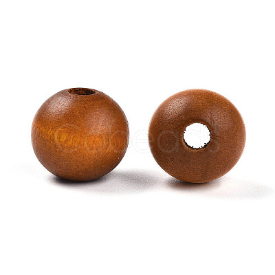 Painted Natural Wood Beads WOOD-A018-16mm-15-1