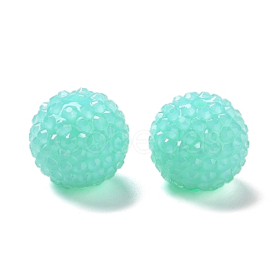 Chunky Resin Rhinestone Bubblegum Ball Beads RESI-S259-A04-1