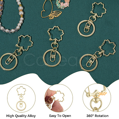 18Pcs Alloy Keychain Clasps KEYC-SC0001-72G-1