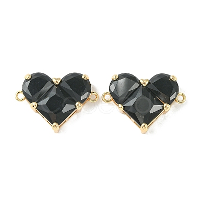 Brass Pave Cubic Zirconia Connector Charms KK-L208-04G-01-1