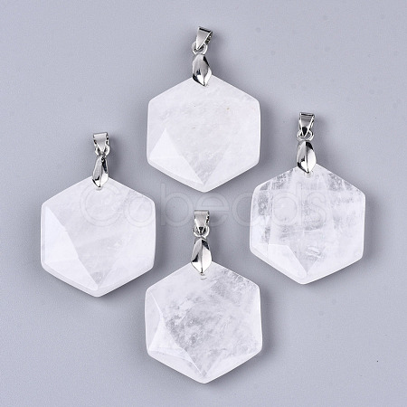 Natural Crackle Quartz Pendants G-T131-27F-1