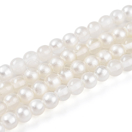 Baking Paint Transparent Glass Beads Strands DGLA-N011-4mm-01-1