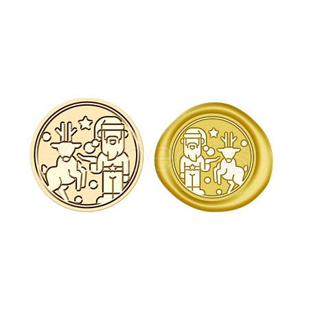 Christmas Series Wax Seal Brass Stamp Head AJEW-Z031-04G-05-1