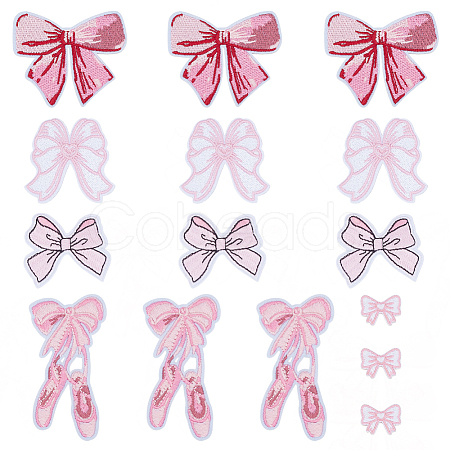 Bowknot Polyester Embroider Thread Iron on/Sew On Patches PATC-HY0001-63-1