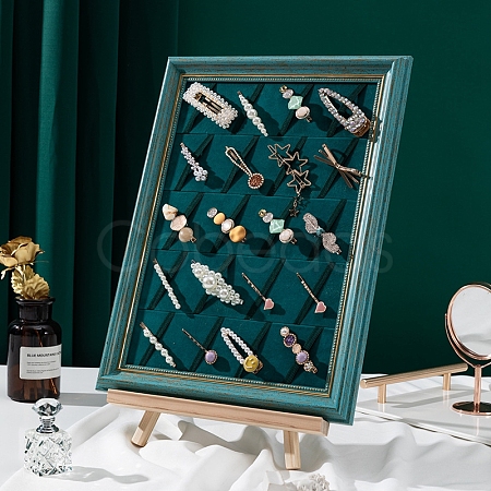 Desktop Wooden Hair Clip Display Frame PW-WG60CE7-10-1