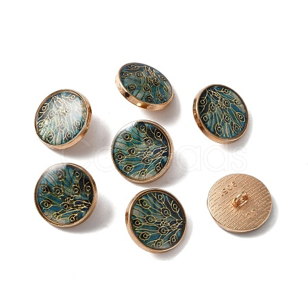 Alloy Enamel Shank Buttons BUTT-WH0015-52B-1