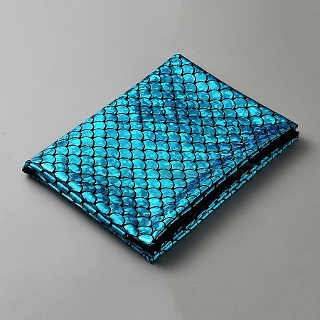 Sparkly Hologram Spandex Mermaid Printed Fish Scale Fabric DIY-WH0622-023A-1