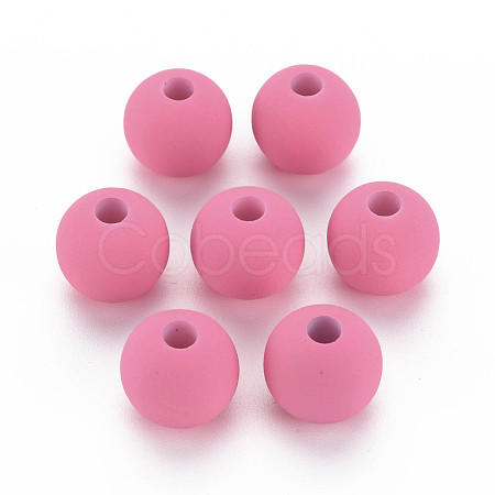 Rubberized Style Acrylic Beads MACR-T042-04A-01G-1