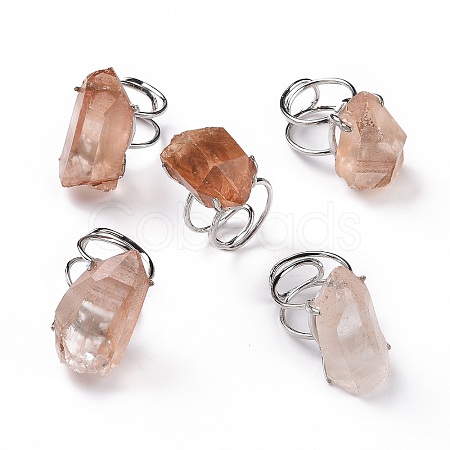 Natural Rose Quartz Nuggets Cuff Ring LS-RJEW-G271-01P-01-1