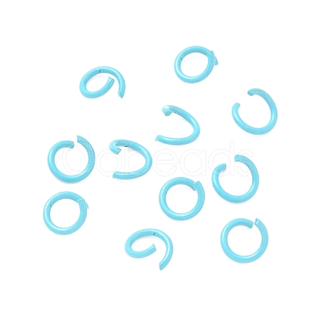 Spray Painted Iron Open Jump Rings IFIN-F149-F15-1