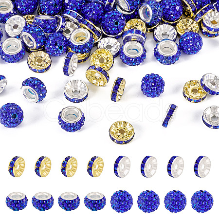 120Pcs 4Style Pave Disco Ball Beads RB-TA0001-18-1
