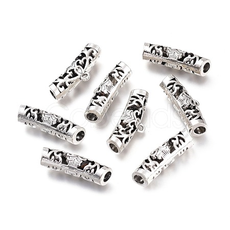 Tibetan Style Alloy Tube Bails PALLOY-H170-11AS-1