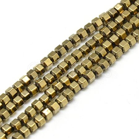 Electroplate Non-magnetic Synthetic Hematite Beads Strands G-Q486-63D-1