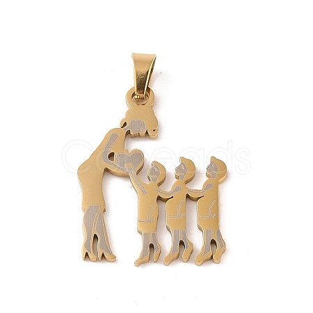 Mother's Day Ion Plating(IP) 304 Stainless Steel Pendants STAS-U002-03G-1