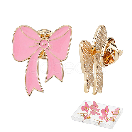 16Pcs Bowknot Enamel Pins JEWB-FH0002-01A-1