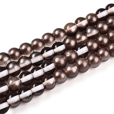Baking Paint Transparent Glass Beads Strands DGLA-N011-6mm-09-1