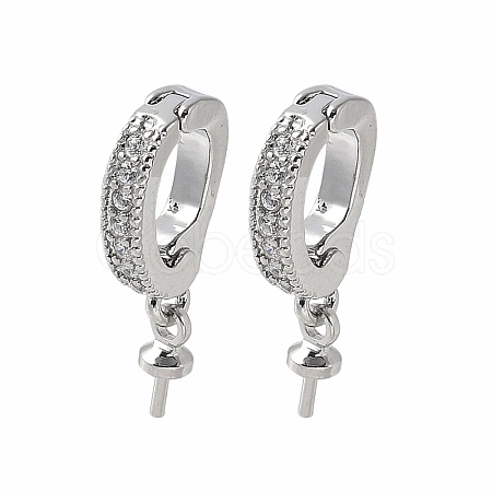 Brass Micro Pave Cubic Zirconia Pendants Bails KK-D324-21P-1