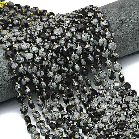 Natural Snowflake Obsidian Beads Strands G-C116-A78-02-1