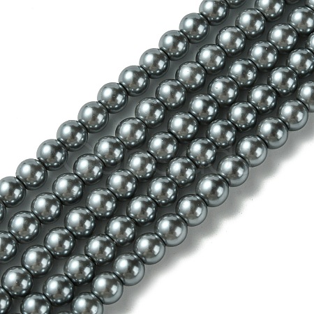Eco-Friendly Dyed Glass Pearl Round Beads Strands HY-A008-6mm-RB077-1