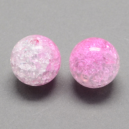 Two Tone Transparent Crackle Acrylic Beads CACR-R009-8mm-06-1