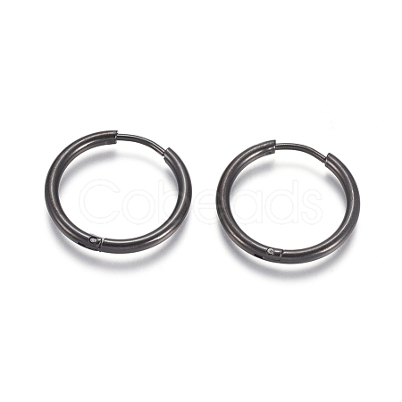 304 Stainless Steel Huggie Hoop Earrings EJEW-F111A-20mm-B-1