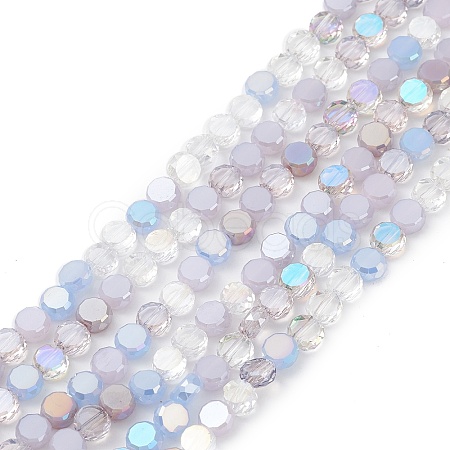 Gradient Color Electroplate Glass Bead Strands X1-GLAA-E042-03A-1