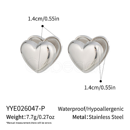 304 Stainless Steel Hoop Earrings for Women JZ9817-2-1