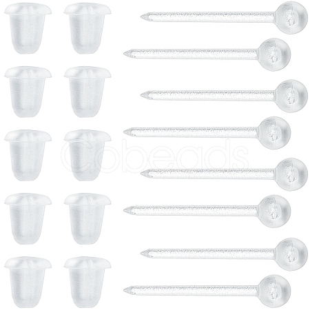 SOFPLATE 500Pcs Eco-Friendly Plastic Stud Earring Findings KY-SP0001-01A-1