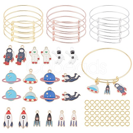 DIY Aviation Theme Bangle Making Kits DIY-SC0011-02-1