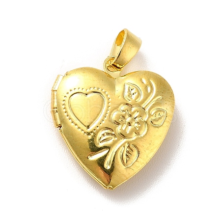 Rack Plating Brass Locket Pendants X-KK-I688-04G-1
