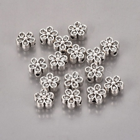 Tibetan Style Alloy 3D Flower Beads LF0476Y-1