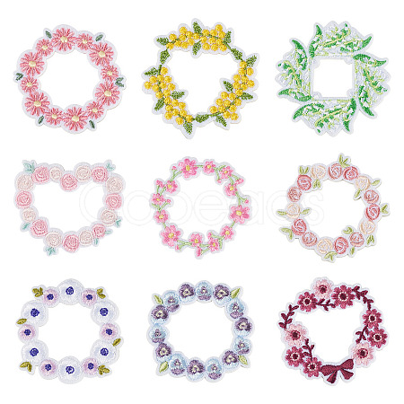 9Pcs Polyester Clothing Patches DIY-TAC0010-42-1