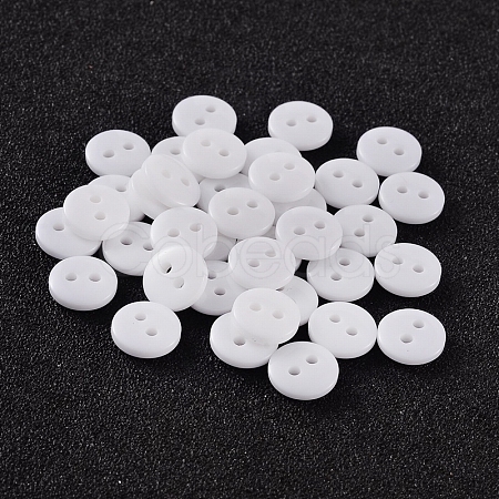 2-Hole Flat Round Resin Sewing Buttons for Costume Design BUTT-E119-20L-19-1