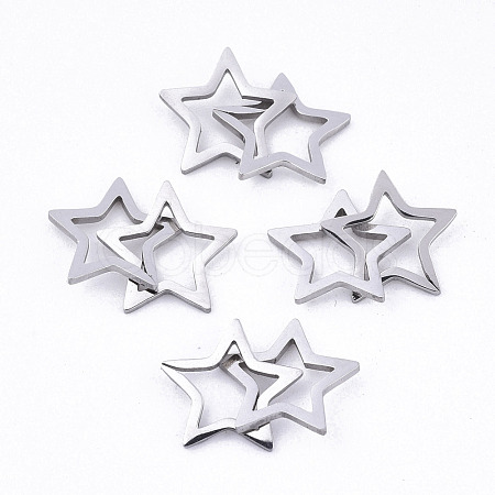 Non-Tarnish 201 Stainless Steel Linking Rings X-STAS-N091-130-1