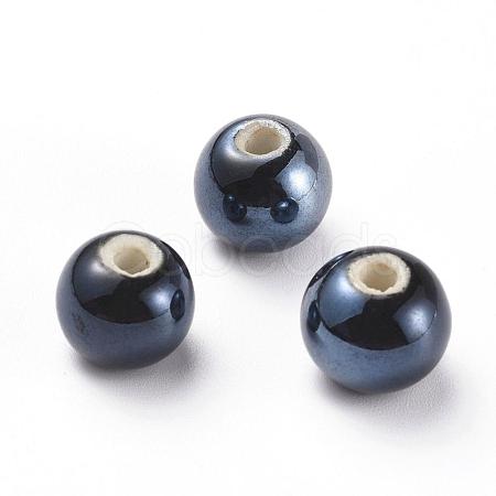 Glazed Porcelain Beads PORC-D001-12mm-23-1