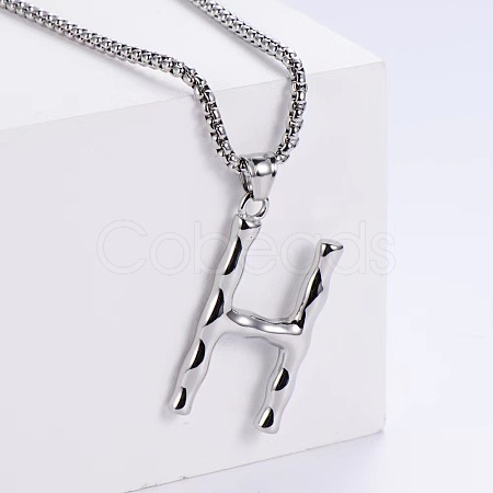 Minimalist chic collarbone necklace with 26 English letters design LW4134-34-1
