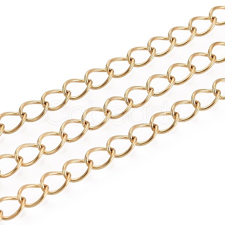 Handmade 304 Stainless Steel Twisted Chain/Curb Chain STAS-P204-02G-1