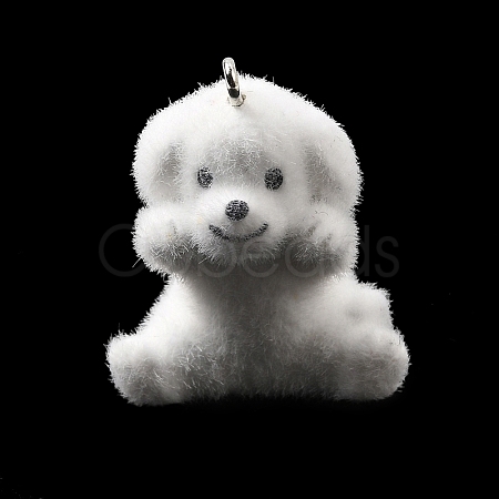 Flocking Opaque Resin Pendants RESI-G128-01S-1