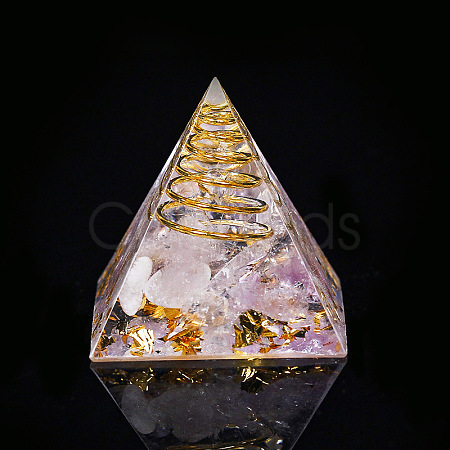 Orgonite Pyramid Resin Display Decorations G-PW0005-05O-1