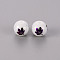 Electroplate Glass Beads, Round, Maple Leaf Pattern, Purple Plated, 10mm, Hole: 1.2mm