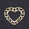 PVD Vacuum Plating 201 Stainless Steel Pendants, Filigree Joiners Findings, Laser Cut, Heart, Golden, 17x19x1mm, Hole: 2mm